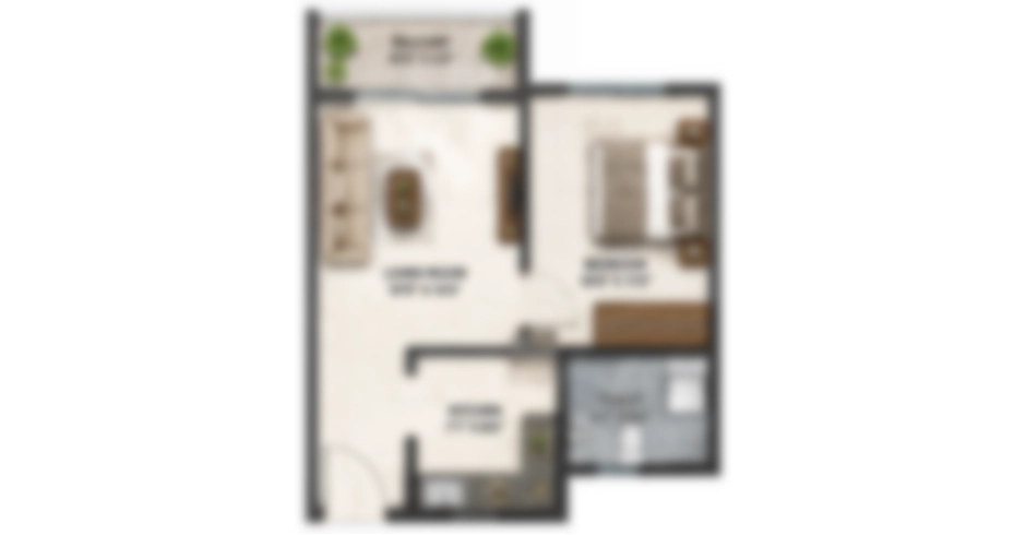 Puraniks Malad 1 BHK Floor Plan